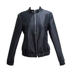 Used Narciso Rodriquez Black Twill Zipped Bomber Jacket