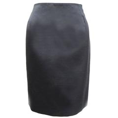 Balenciaga Paris Black Structured Wool Sheath Skirt
