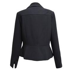 Kay Unger Black Silk Jacket Ribbed Lapels
