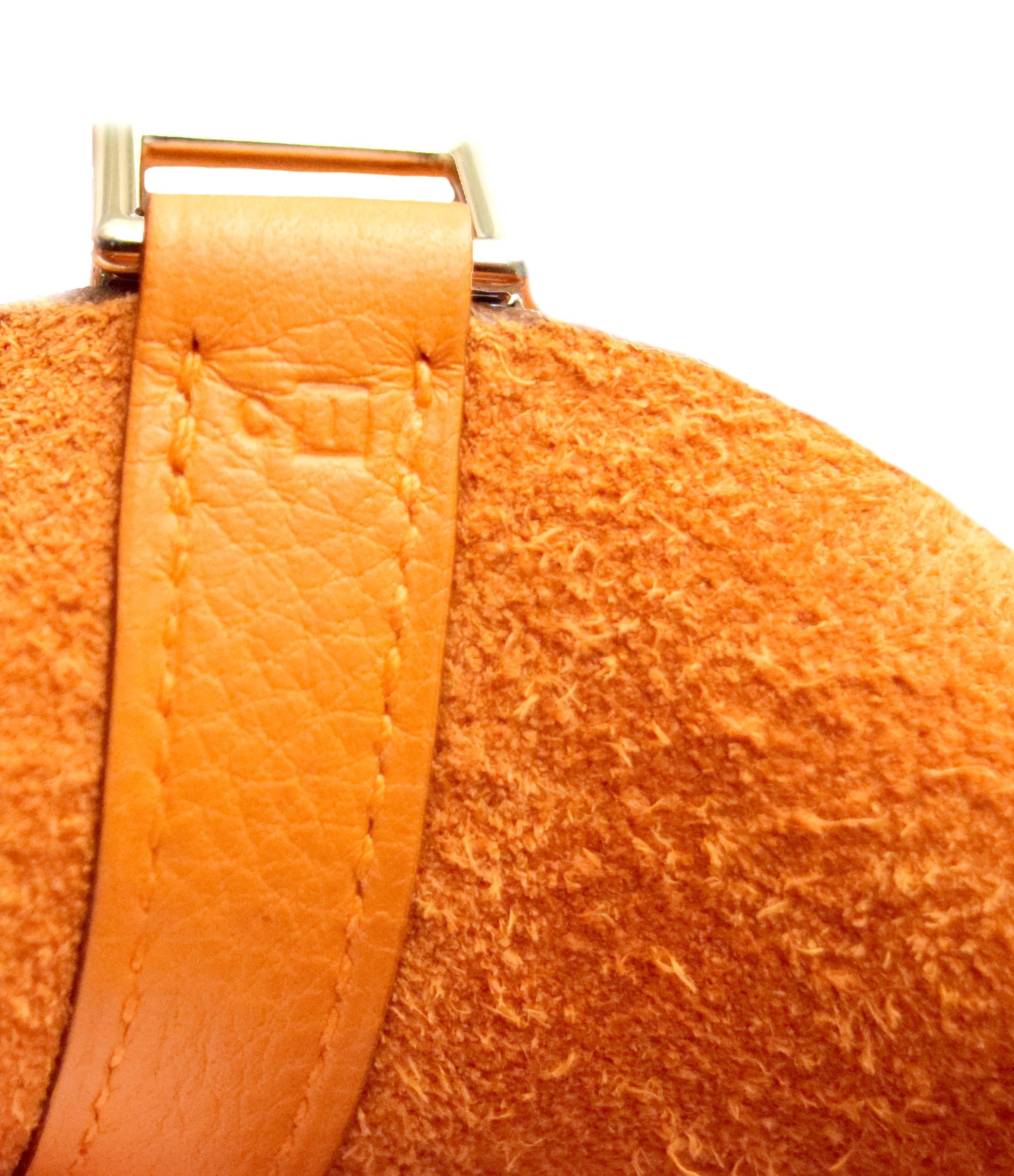 Women's Hermes Orange Clemence Leather Picotin Mini Handbag