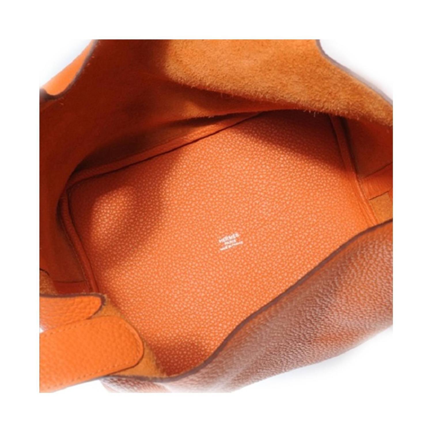 Hermes Orange Clemence Leather Picotin Mini Handbag at 1stdibs  