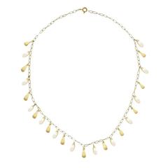Roberto Coin Pearl and 18K Yellow Gold Teardrop Necklace 