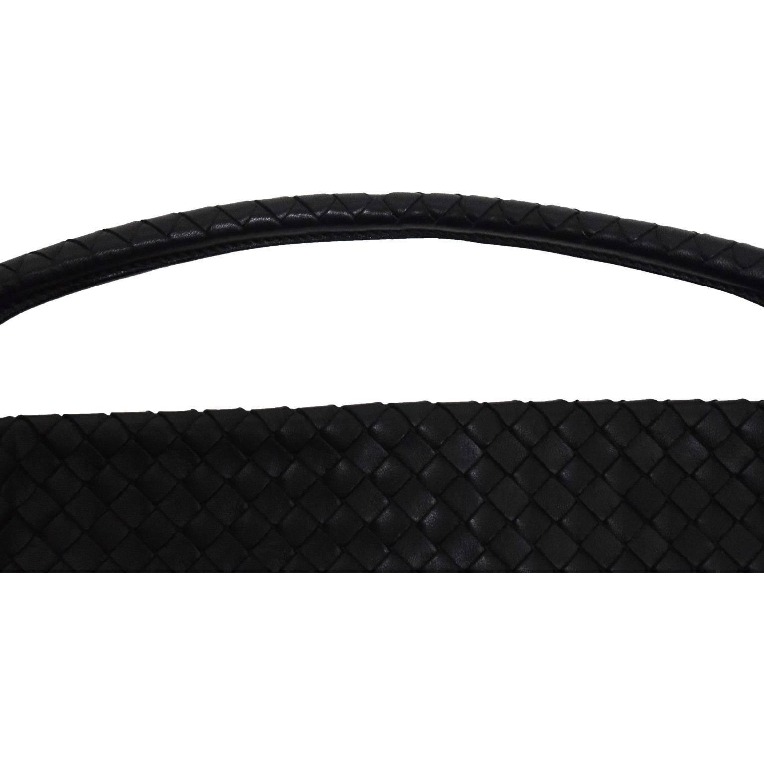 Bottega Veneta Black Woven Leather Handbag with Duster  For Sale 1