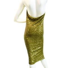 Donna Karan Cashmere Blend Sequin Halter Evening Dress