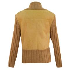 Brunello Cucinelli  Cashmere Shearling Knit Jacket