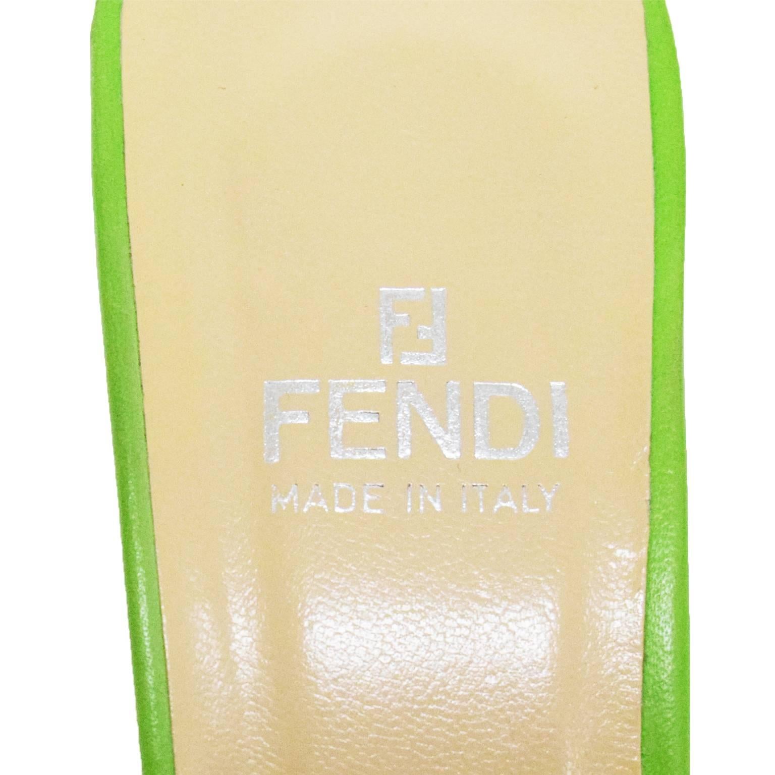 Fendi Canvas Glass Beaded Mule In Excellent Condition For Sale In Henrico, VA
