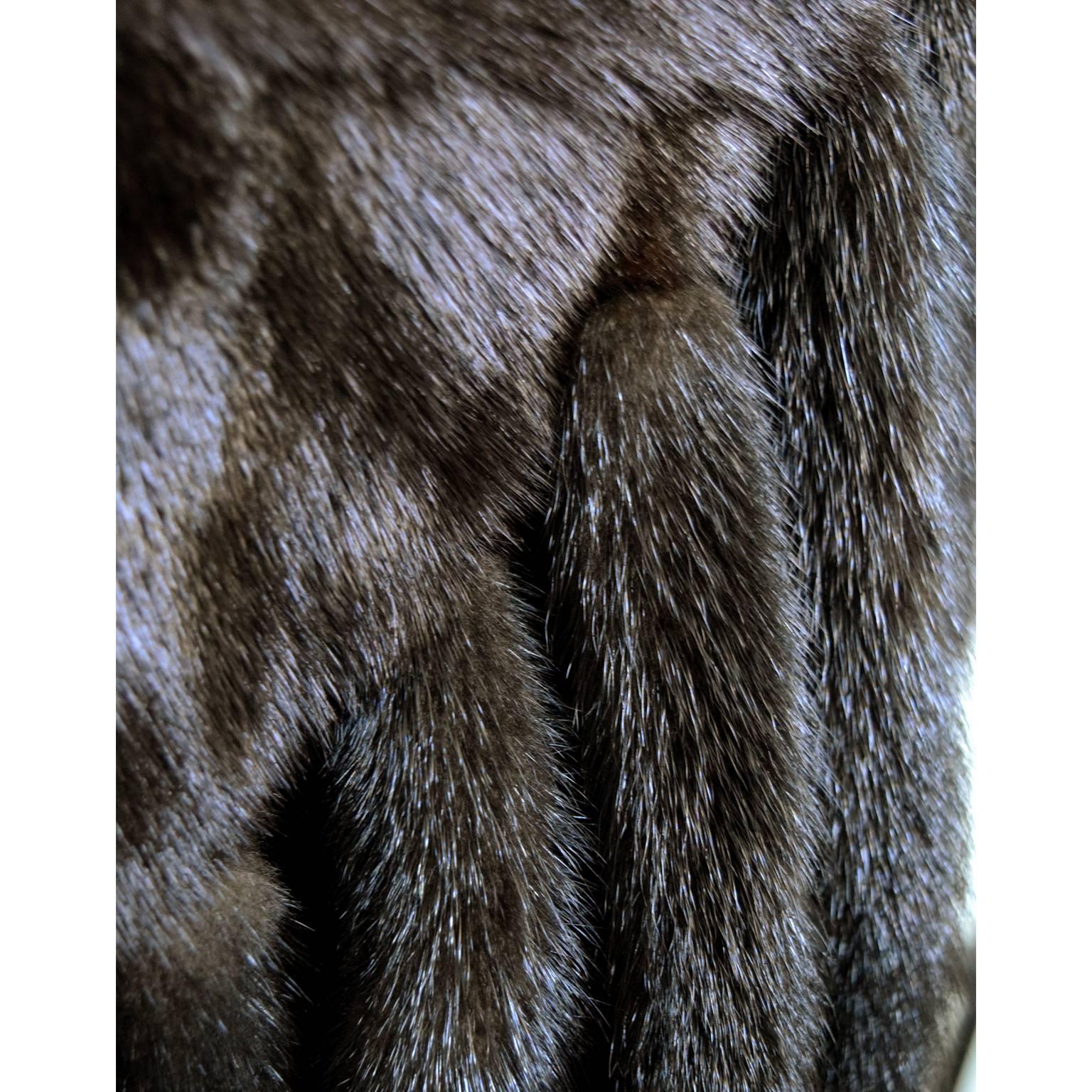 Revillon Mahogany Sable Cape with Mink Tail In Excellent Condition For Sale In Henrico, VA