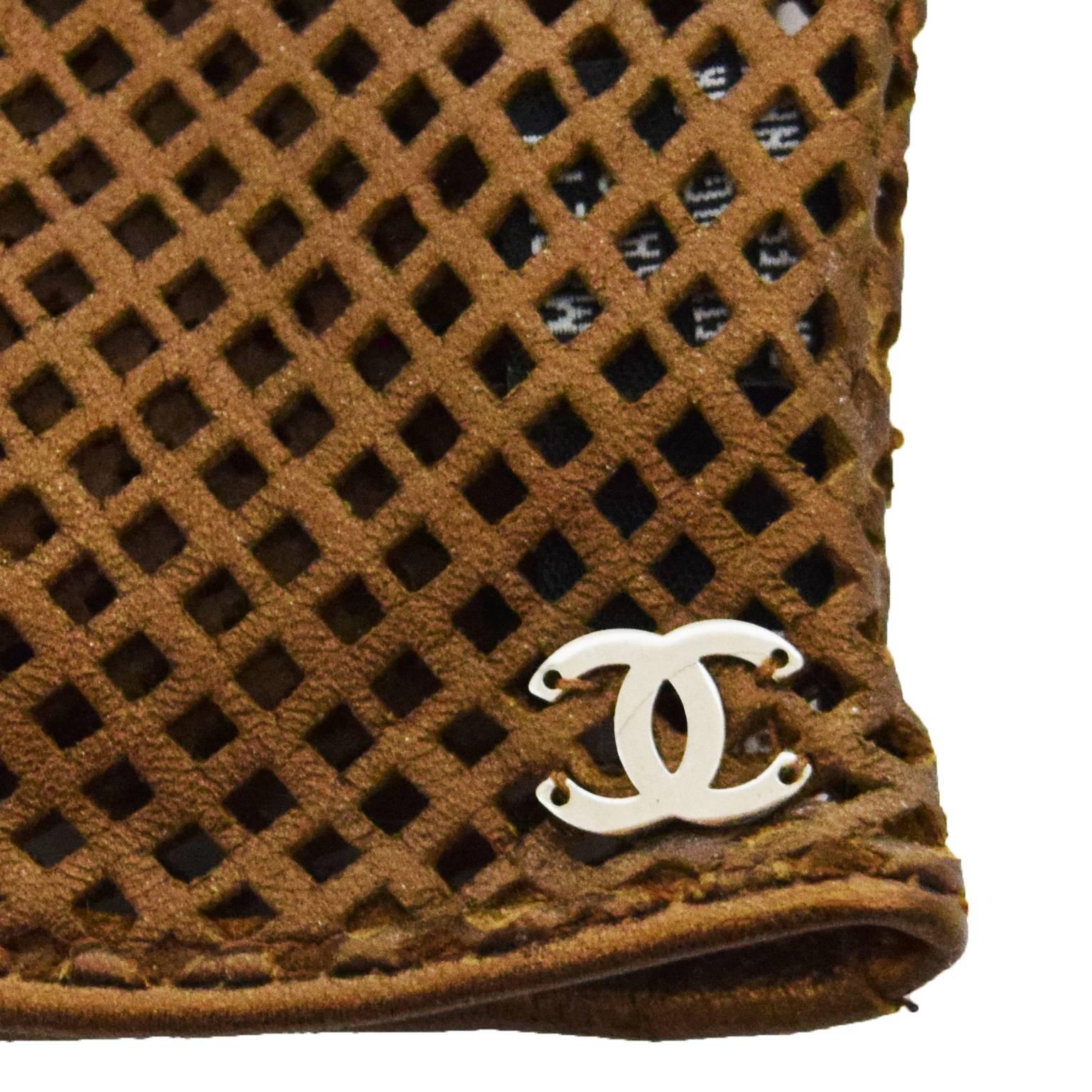 Women's Chanel Bronze Metallic Lambskin Fingerless Gloves  For Sale
