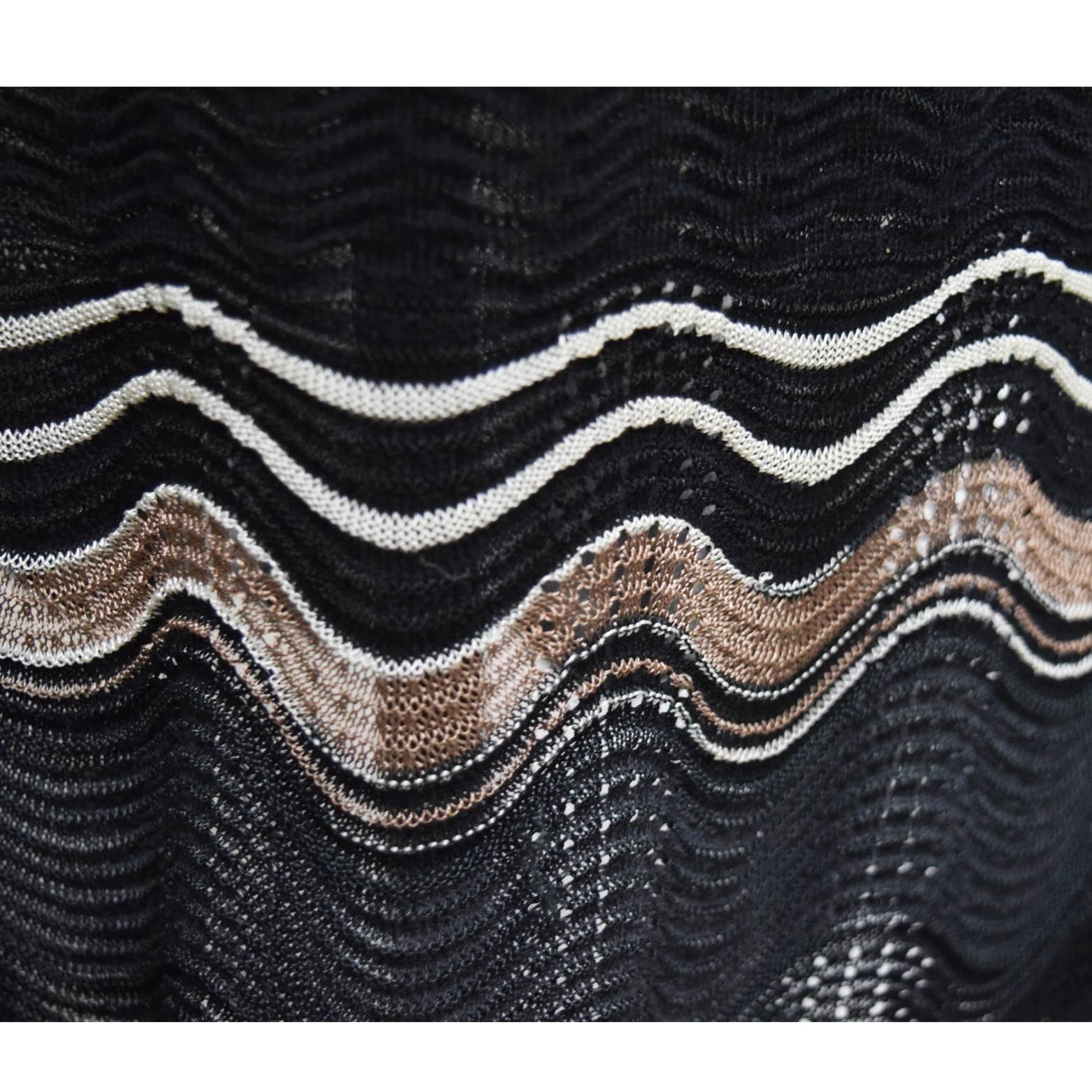 Missoni Chevron Knit Black Sheath Dress For Sale 1