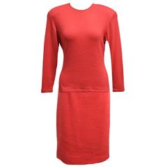 Peggy Jennings Coral Cashmere Ensemble, Pullover and Skirt