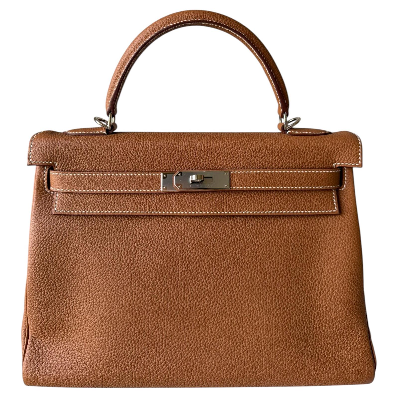 Hermès Kelly 32 Gold Togo Palladium Hardware For Sale