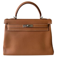 Hermès Kelly 32 Gold Togo Palladium Hardware