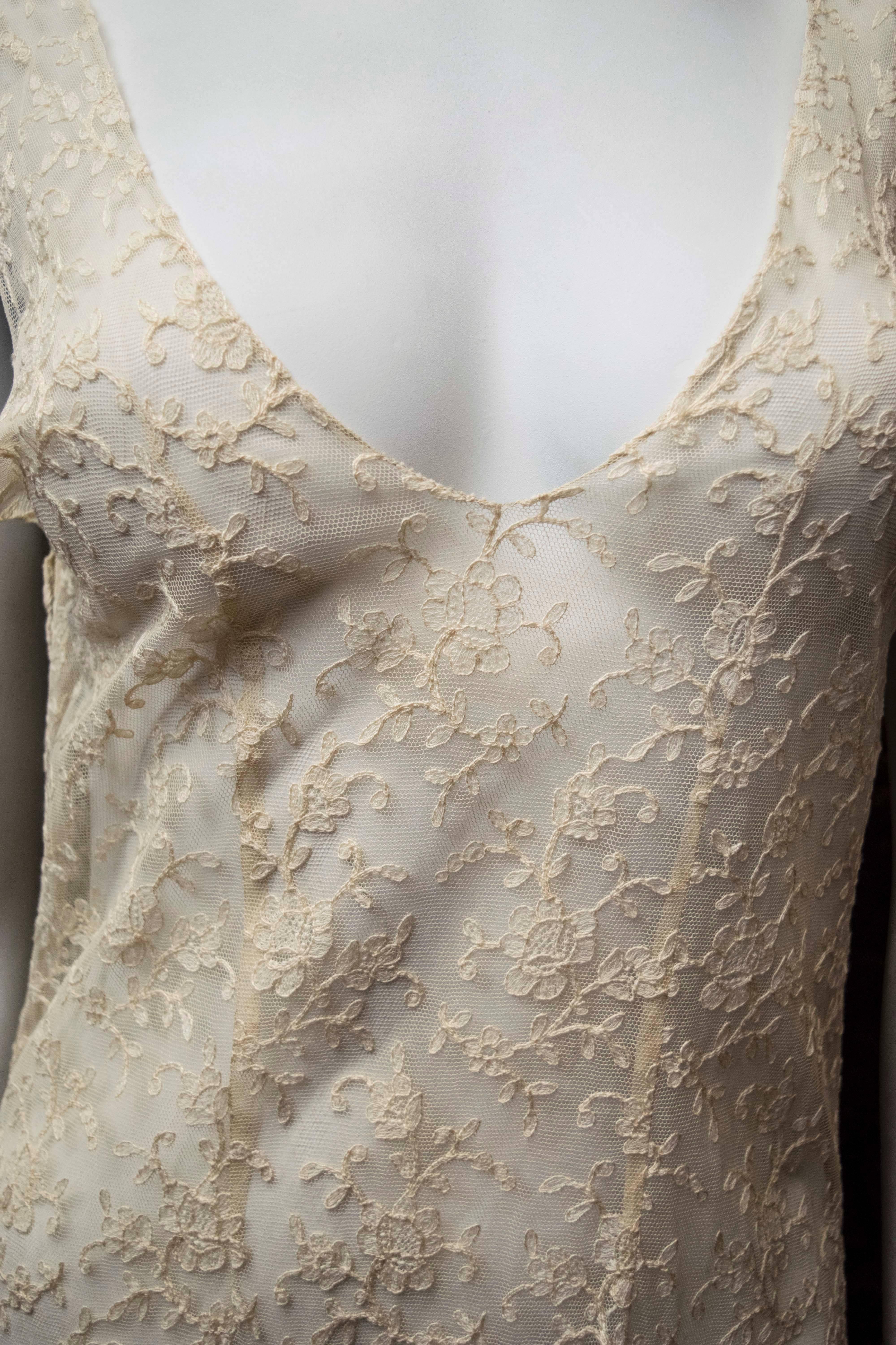 Women's 1930s Embroidered Lace Dress