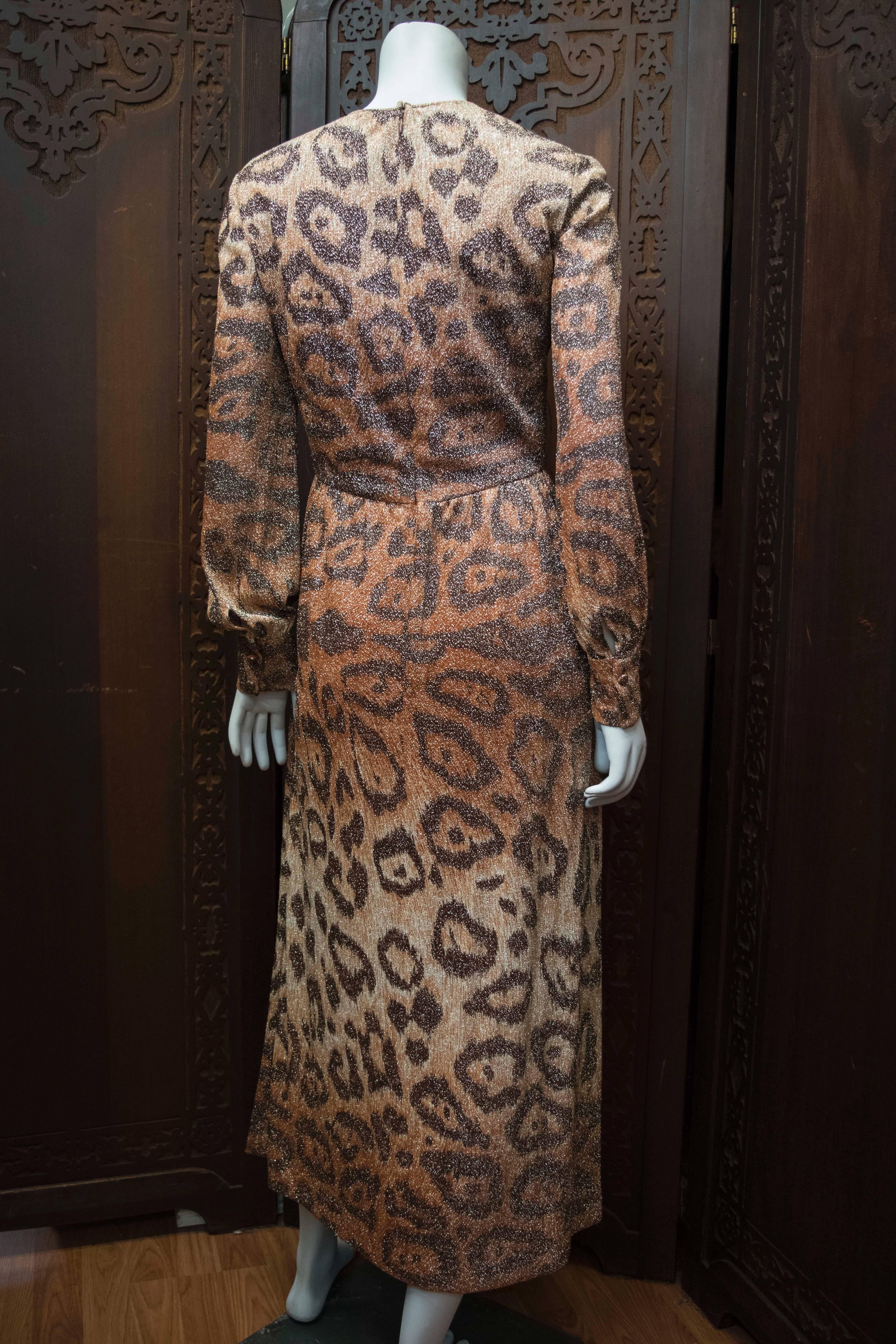 Adele Simpson Sparkly Leopard Print Maxi Dress 2