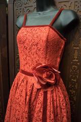 1950s Red Lace Cocktail Dress