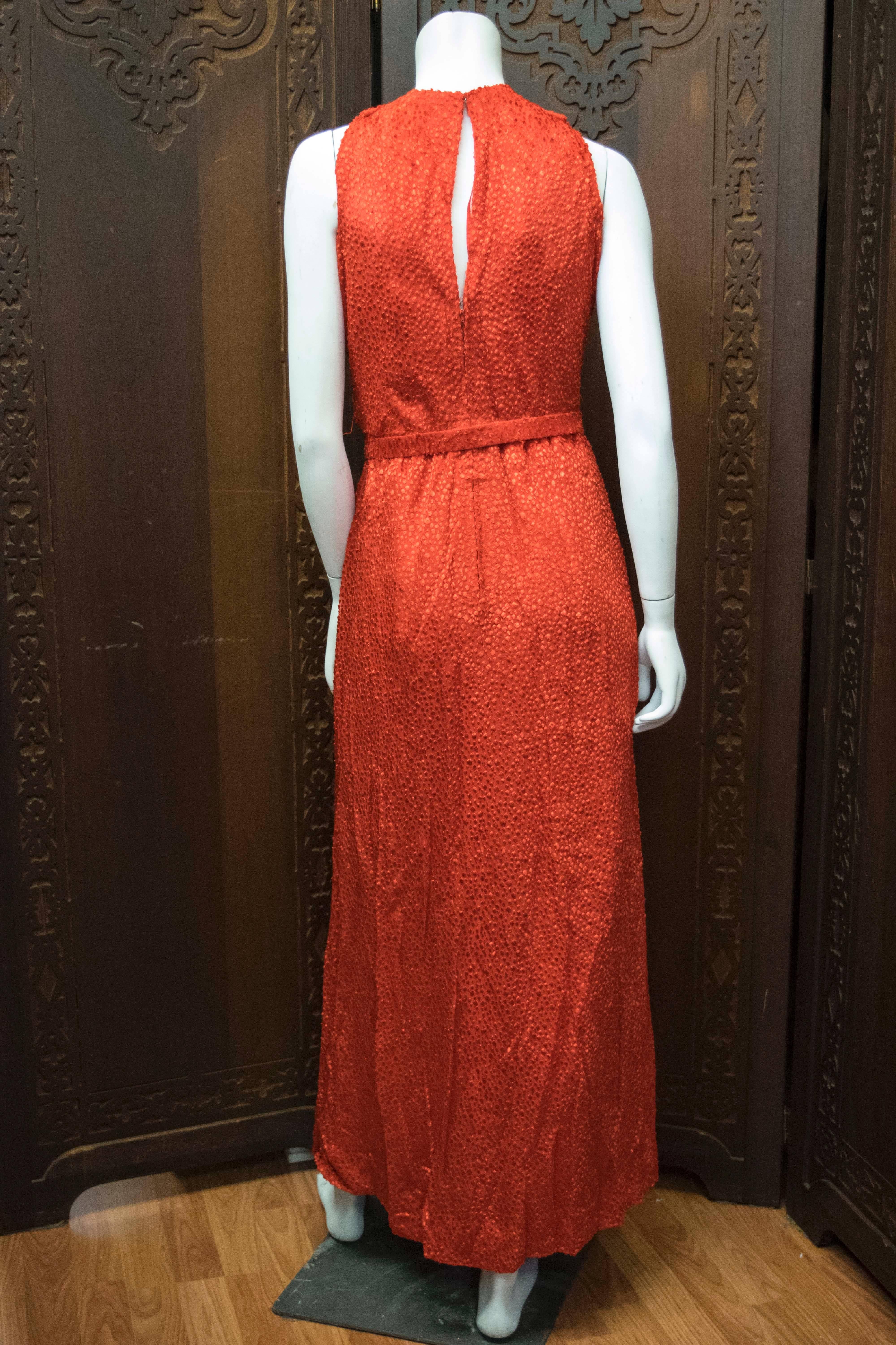 Red Givenchy Belted Dress In Excellent Condition In San Francisco, CA