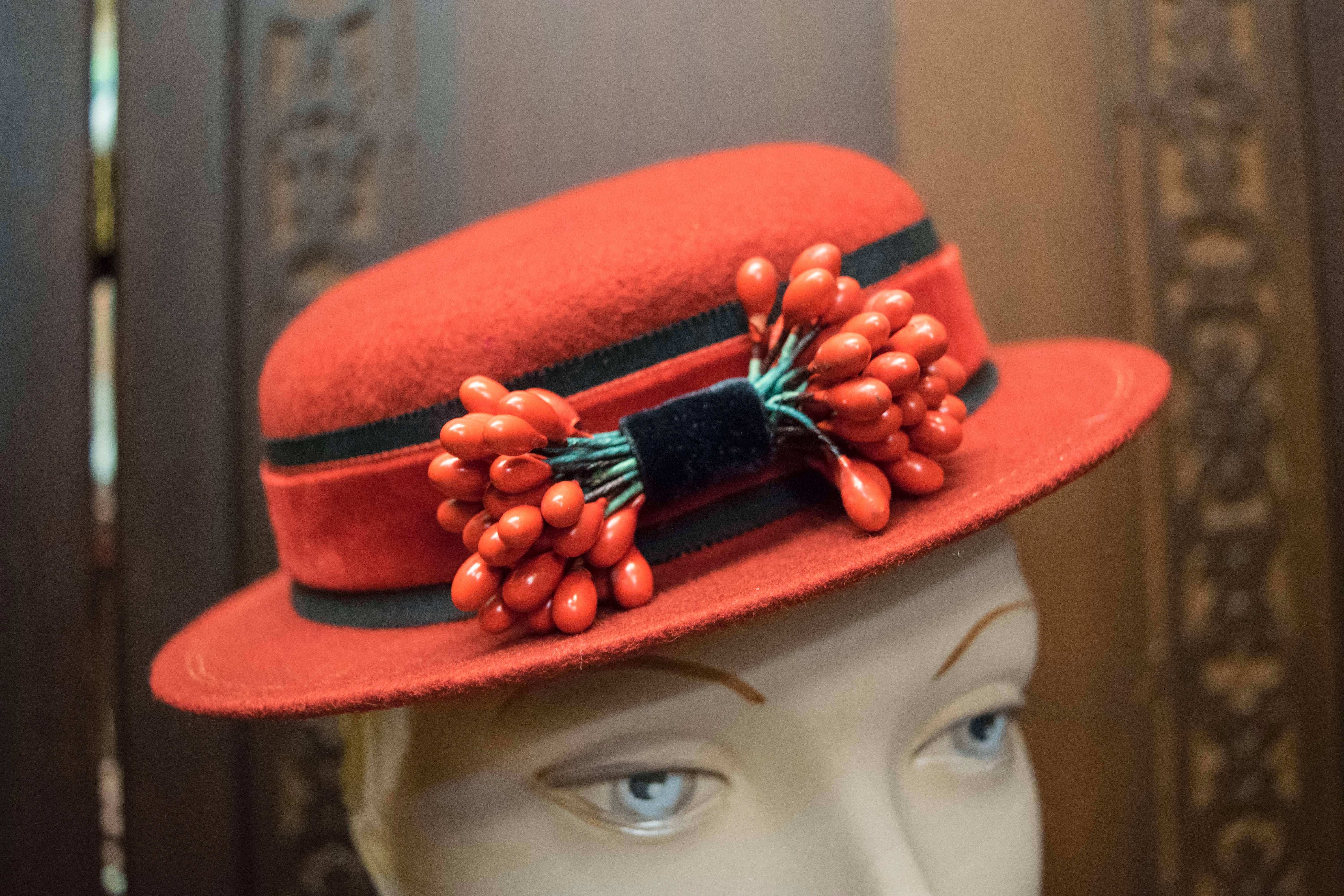 1940s Red Pork Pie Hat 1