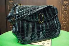 1950s Black Alligator Rendl Handbag