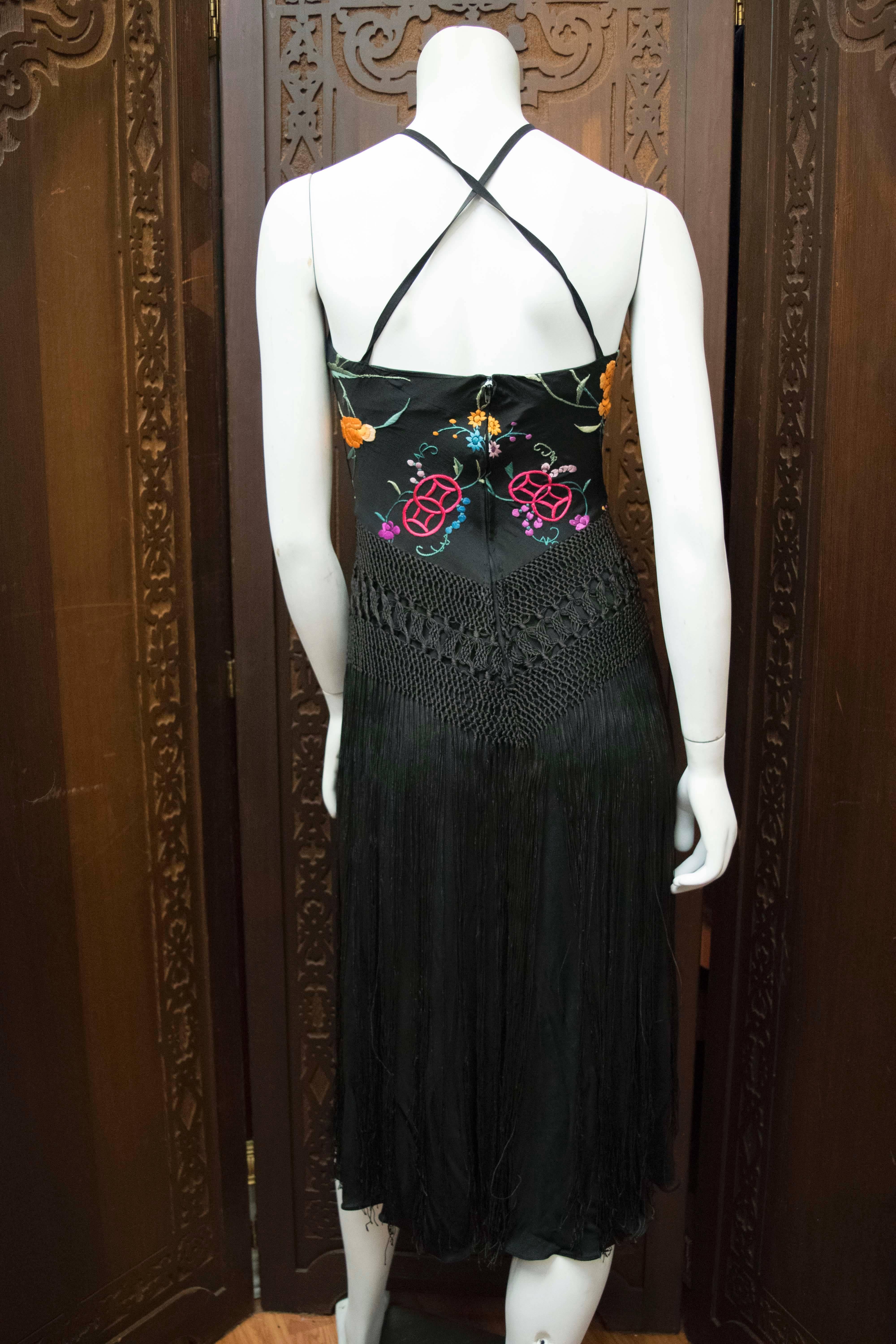 Black Giorgio Of Beverly Hills Piano Shawl Dress
