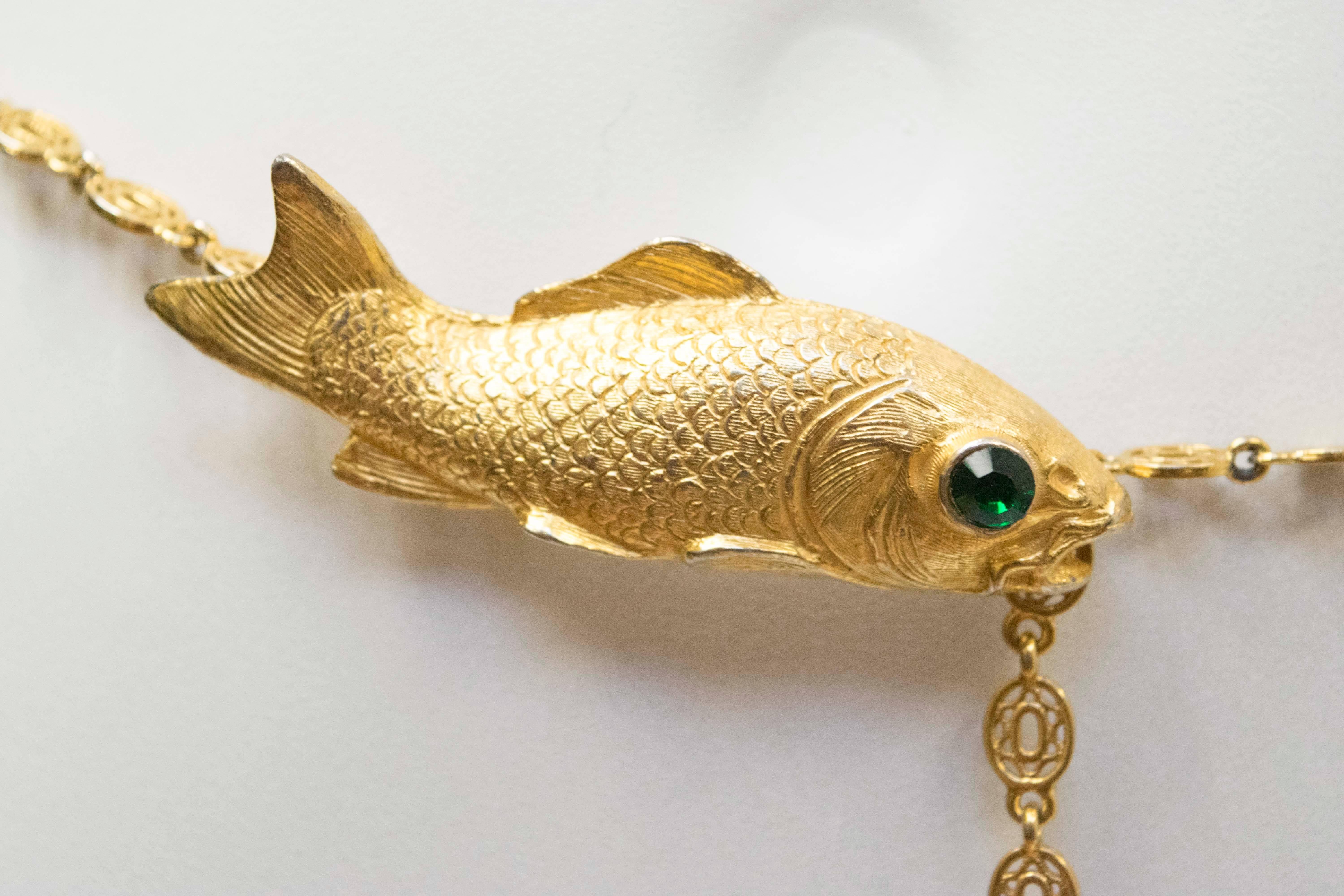 Judith Lieber Bejewelled Fish Chain Belt In Excellent Condition In San Francisco, CA
