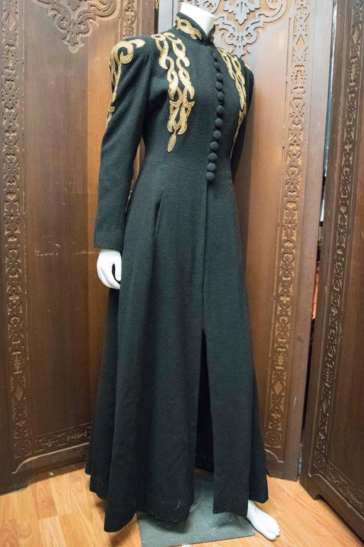 1940s Black and Brass Opera Coat at 1stDibs