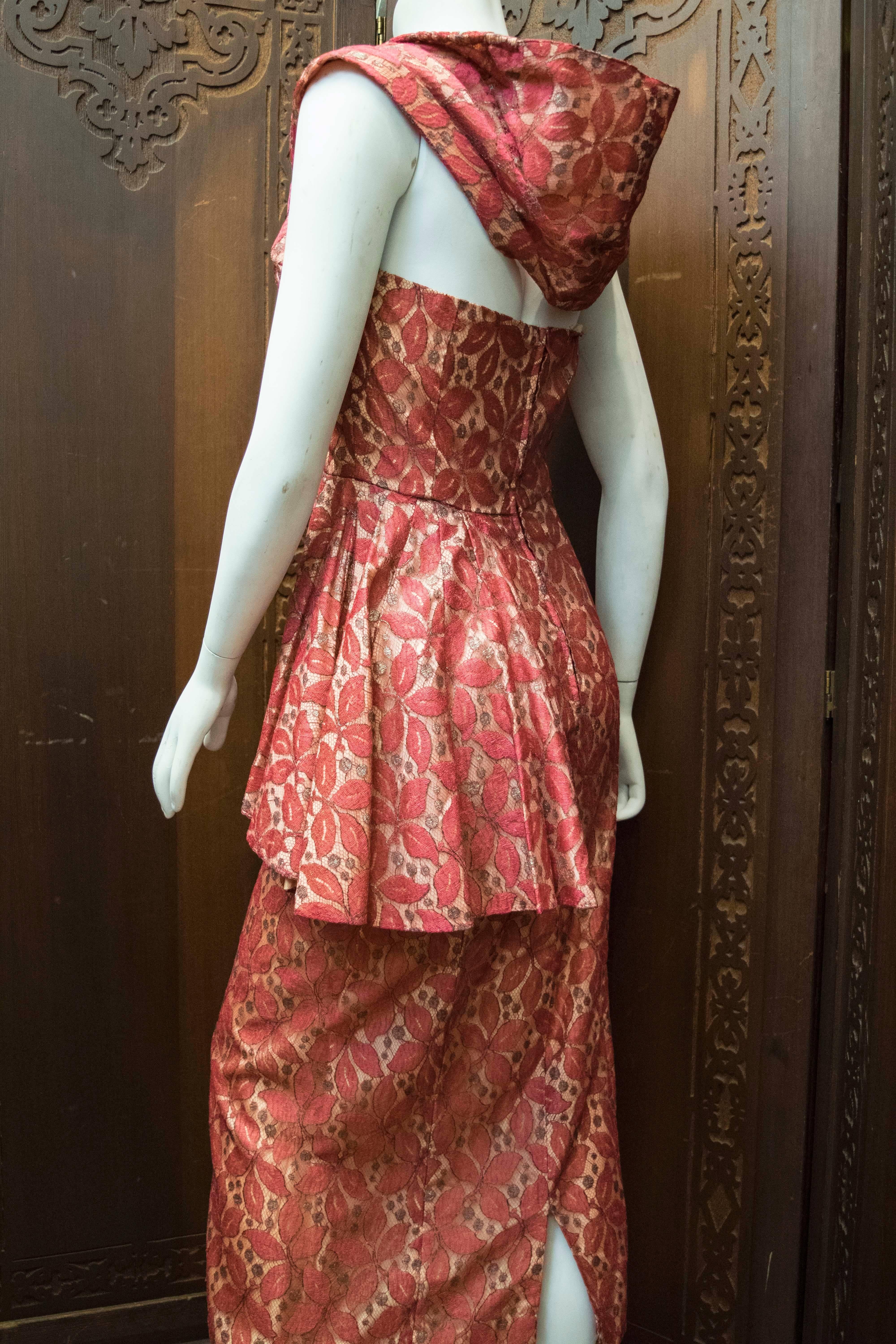 Women's 1950s Red Lace Cocktail Dress