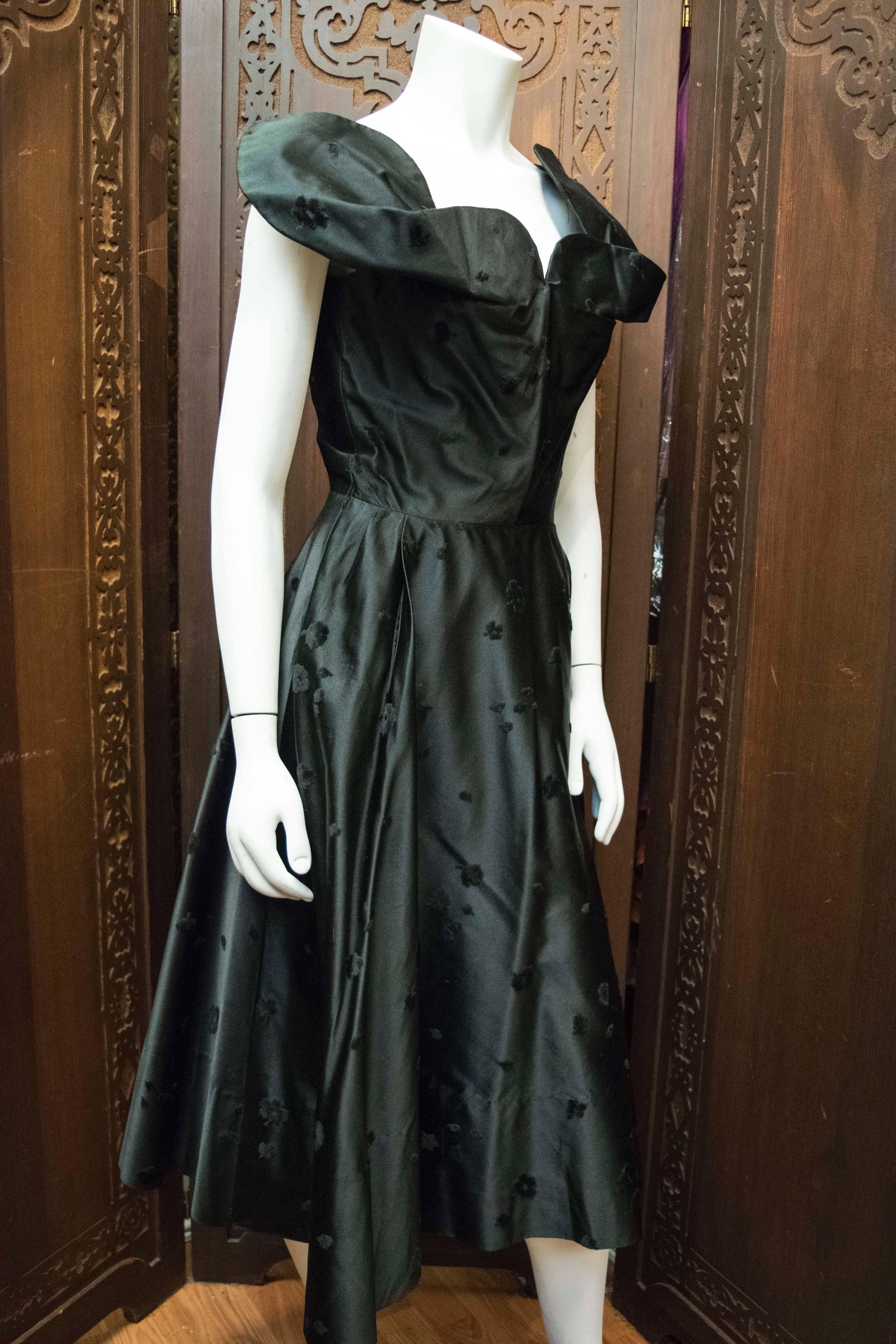 Women's Black 1950s Cocktail Dress