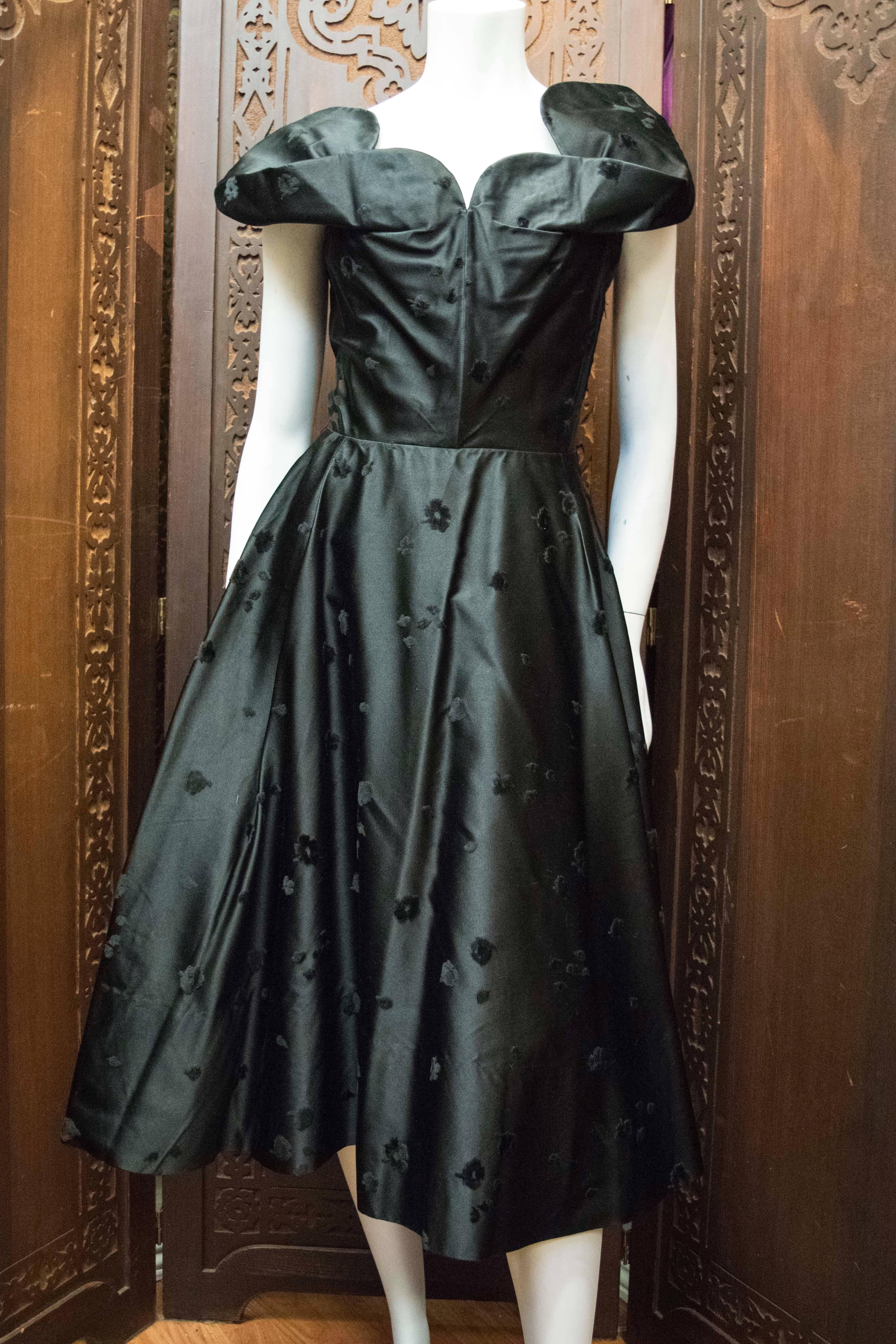 Black 1950s Cocktail Dress In Good Condition In San Francisco, CA
