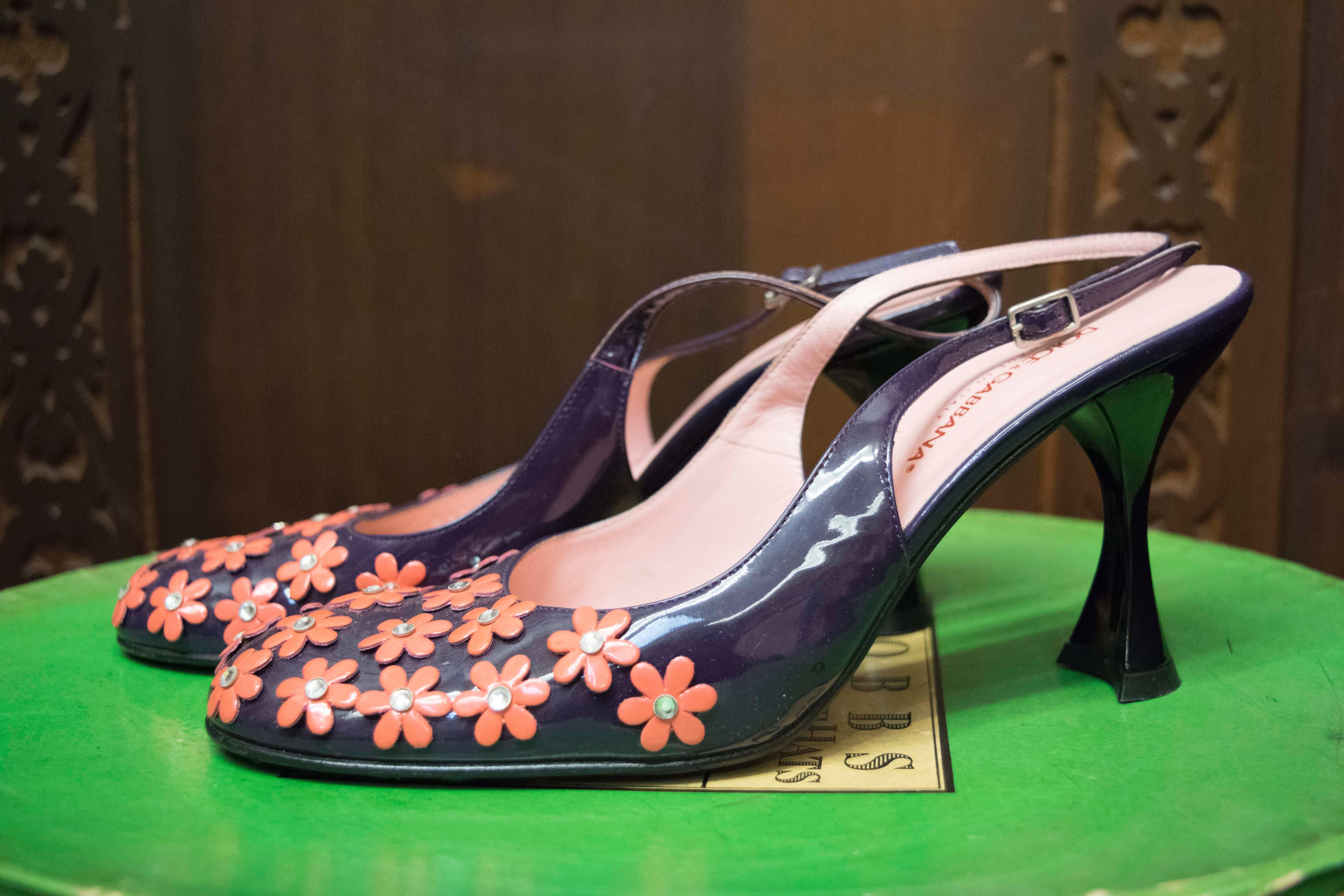 90s Dolce & Gabbana Floral Rhinstone Heels 

Size 6.5 US