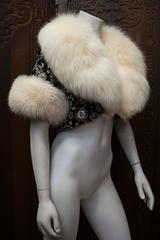 1950s Beaded Bolero With White Fox Fur Trim