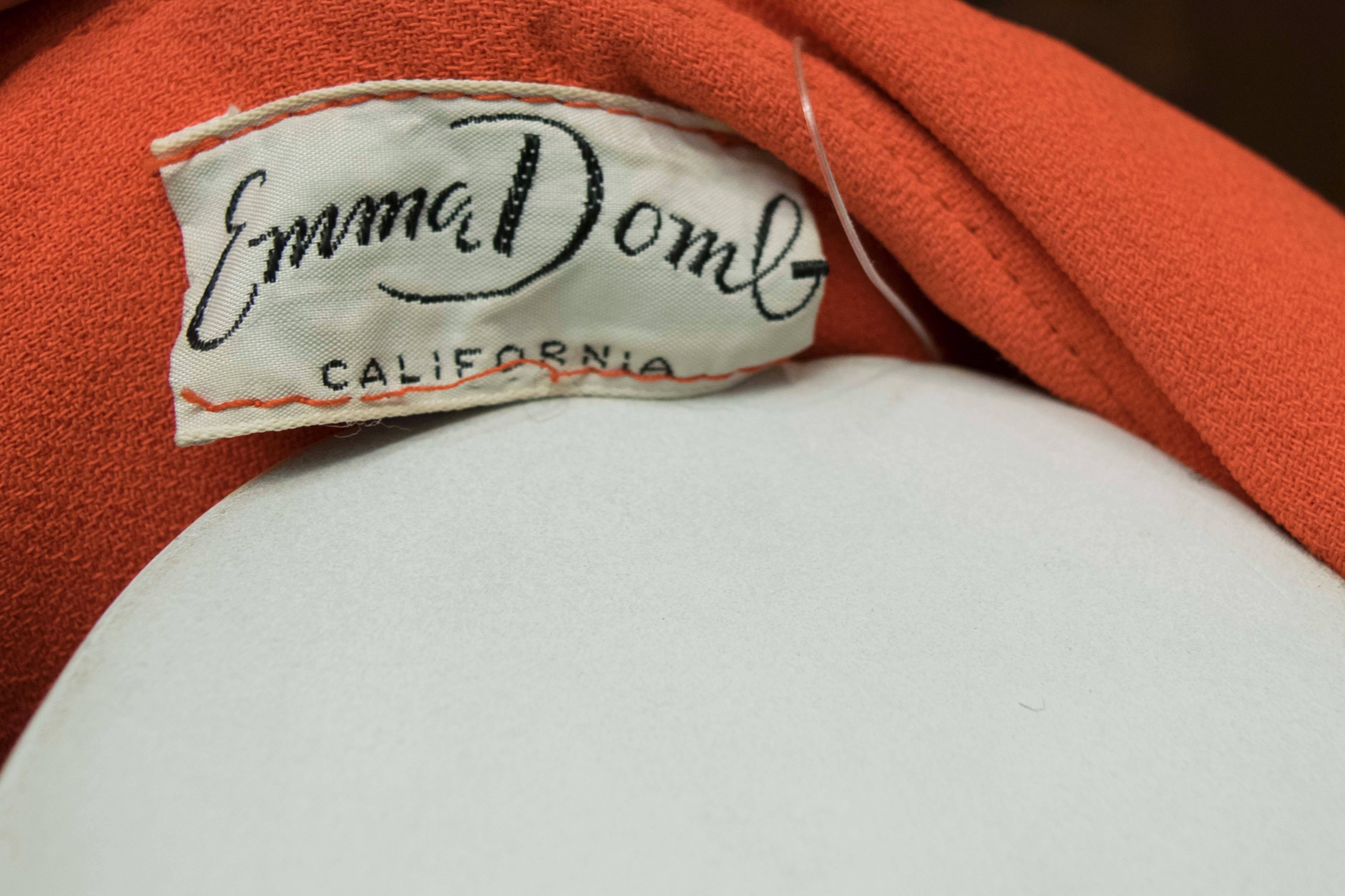 Women's 1960s Orange Emma Domb Dress Coat Ensemble For Sale