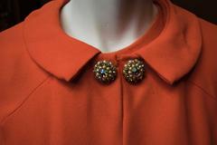 1960s Orange Emma Domb Dress Coat Ensemble
