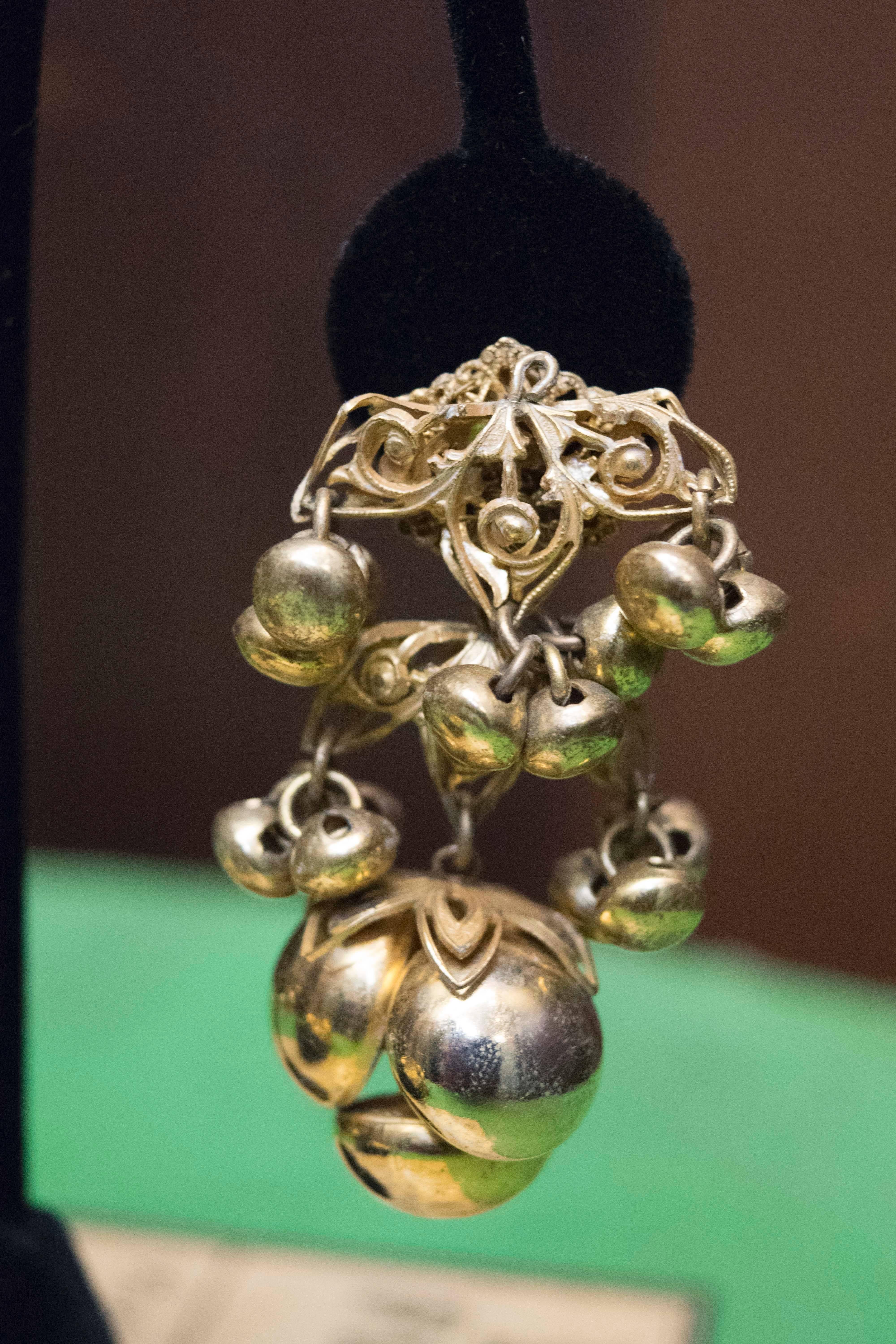 Women's Miriam Haskell Brooch Brass Earrings Set