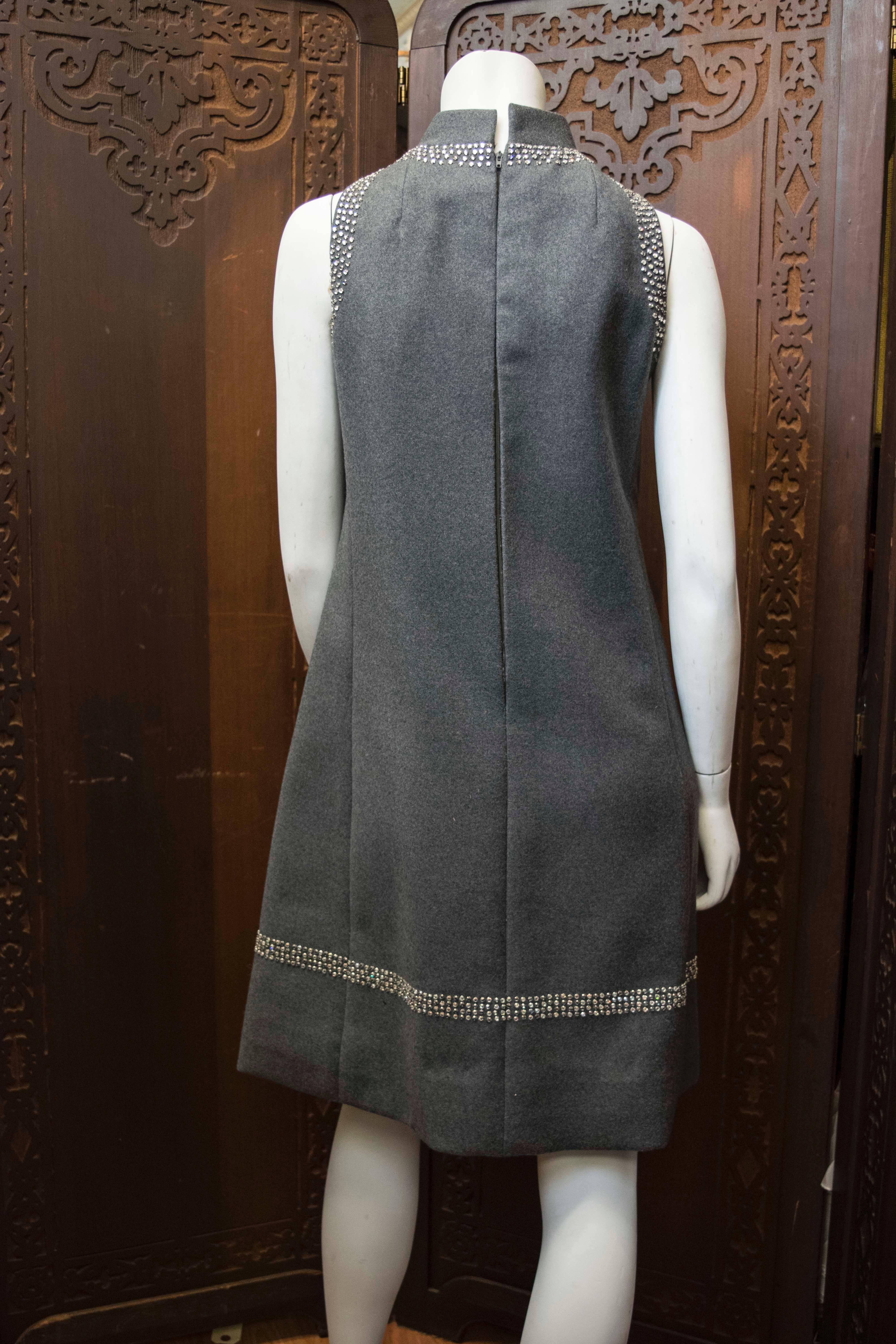 Women's 1960s Geoffrey Beene Grey Wool Mod Dress