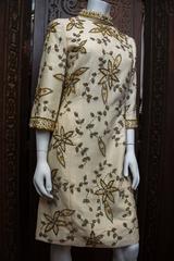 1960s Hand Beaded Cream Dress