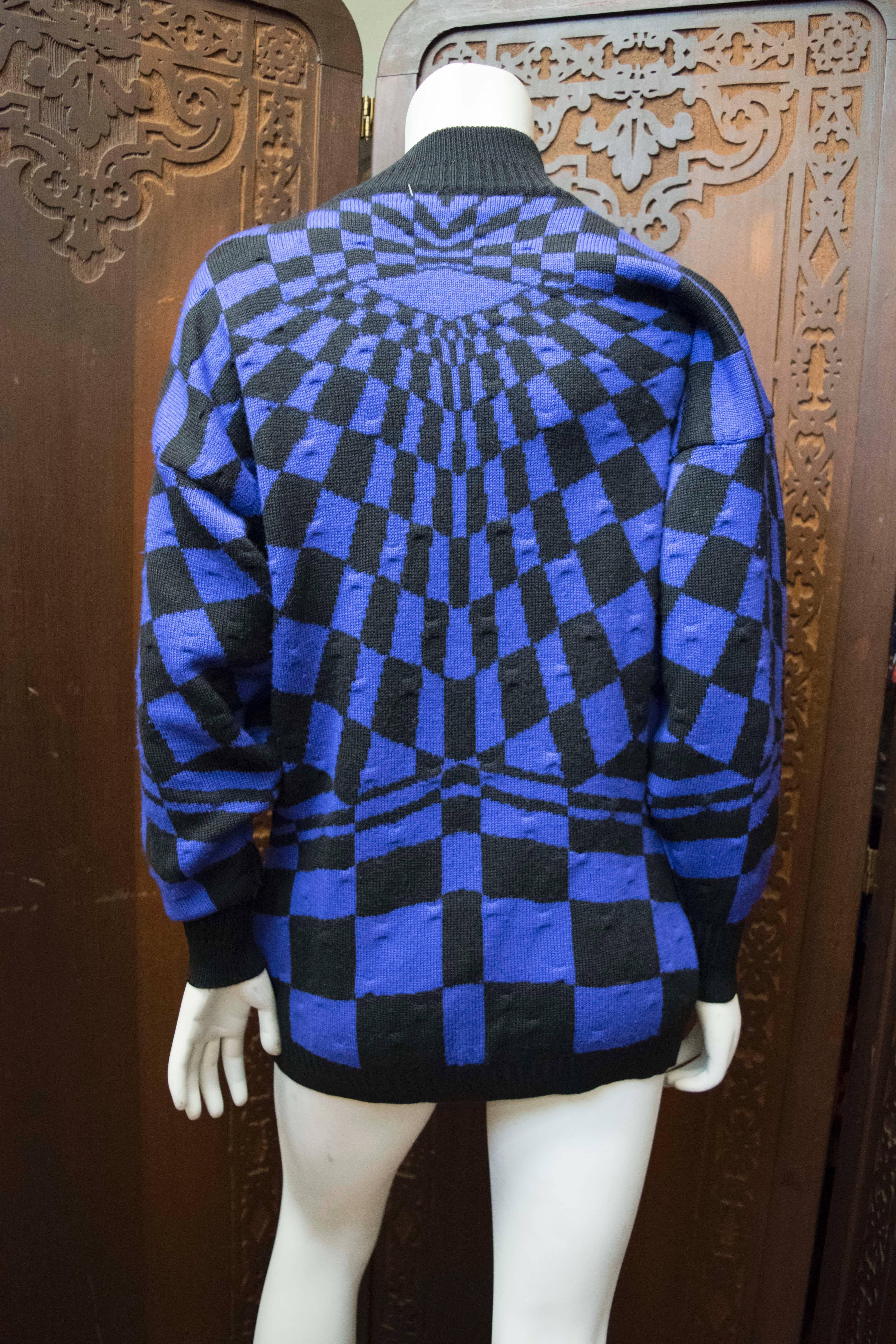 1980 Gianni Versace Batwing Purple Sweater  In Excellent Condition In San Francisco, CA