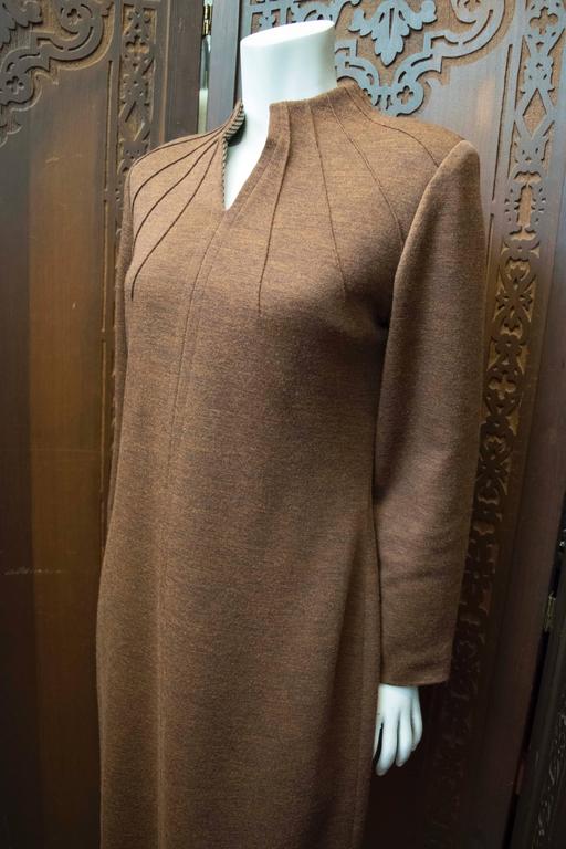 Brown 1980s Carolina Herrera Sack Dress For Sale