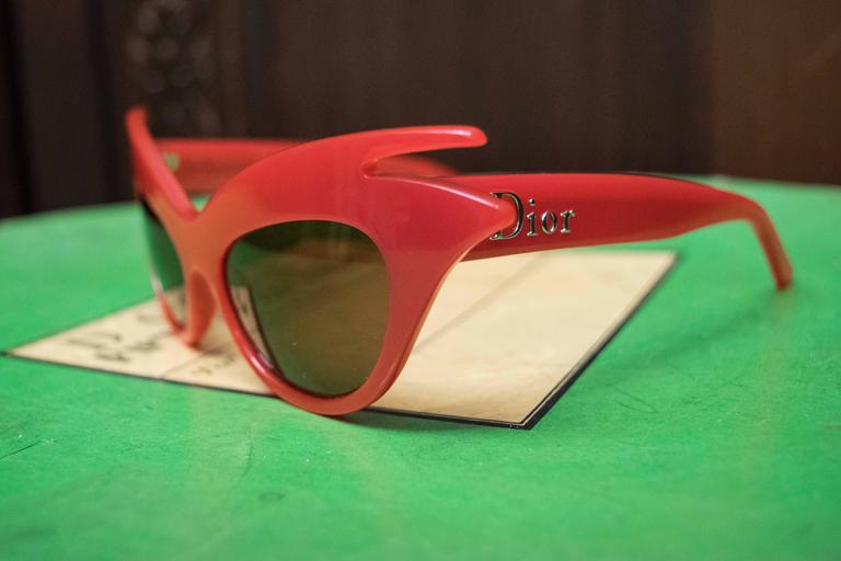 dior red cat eye sunglasses