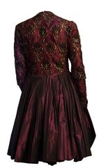 80s Galanos Purple Lace Cocktail Dress