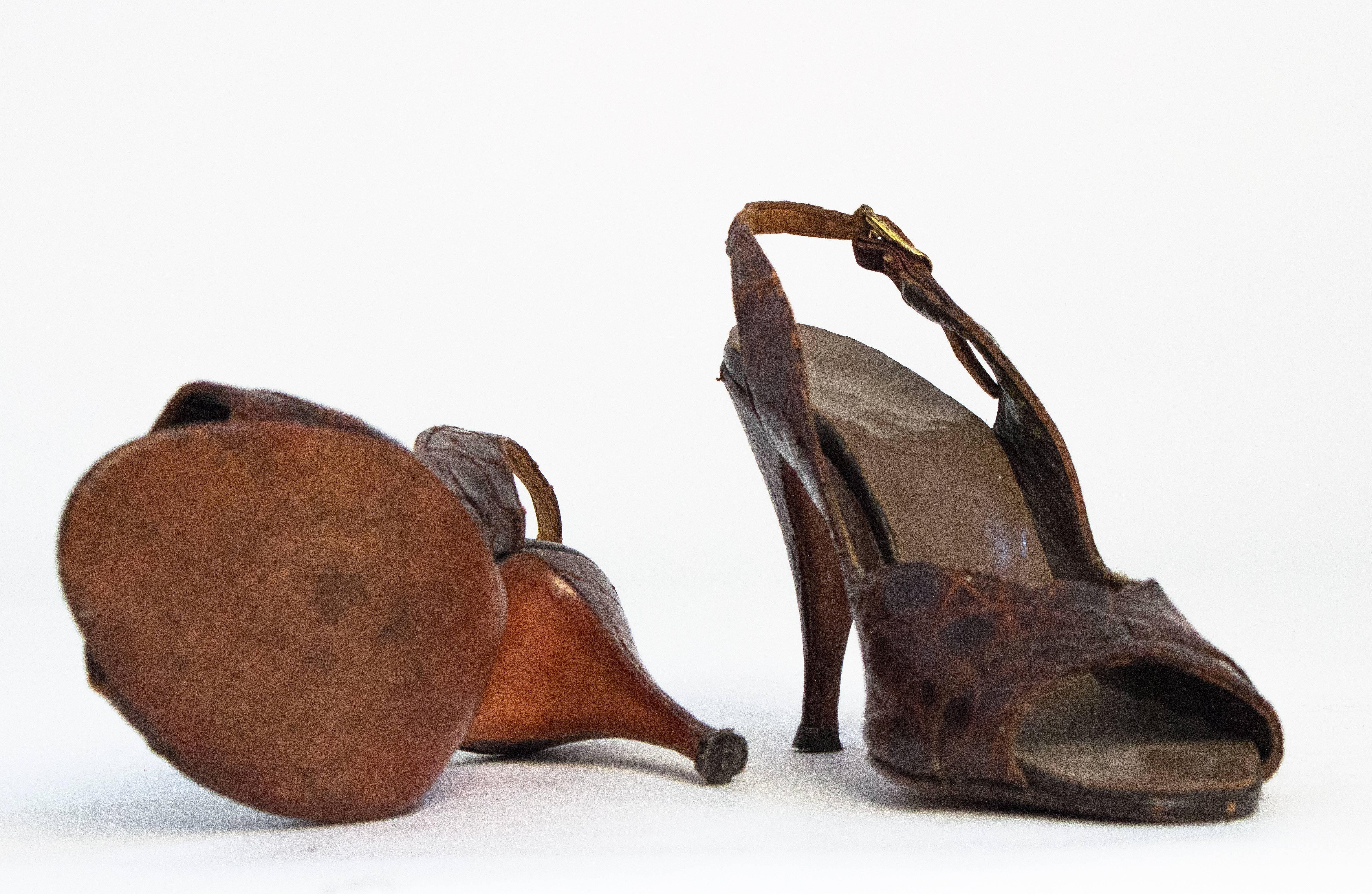 chocolate brown slingback heels