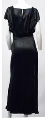 30s Black Satin Bias Cut Evening gown