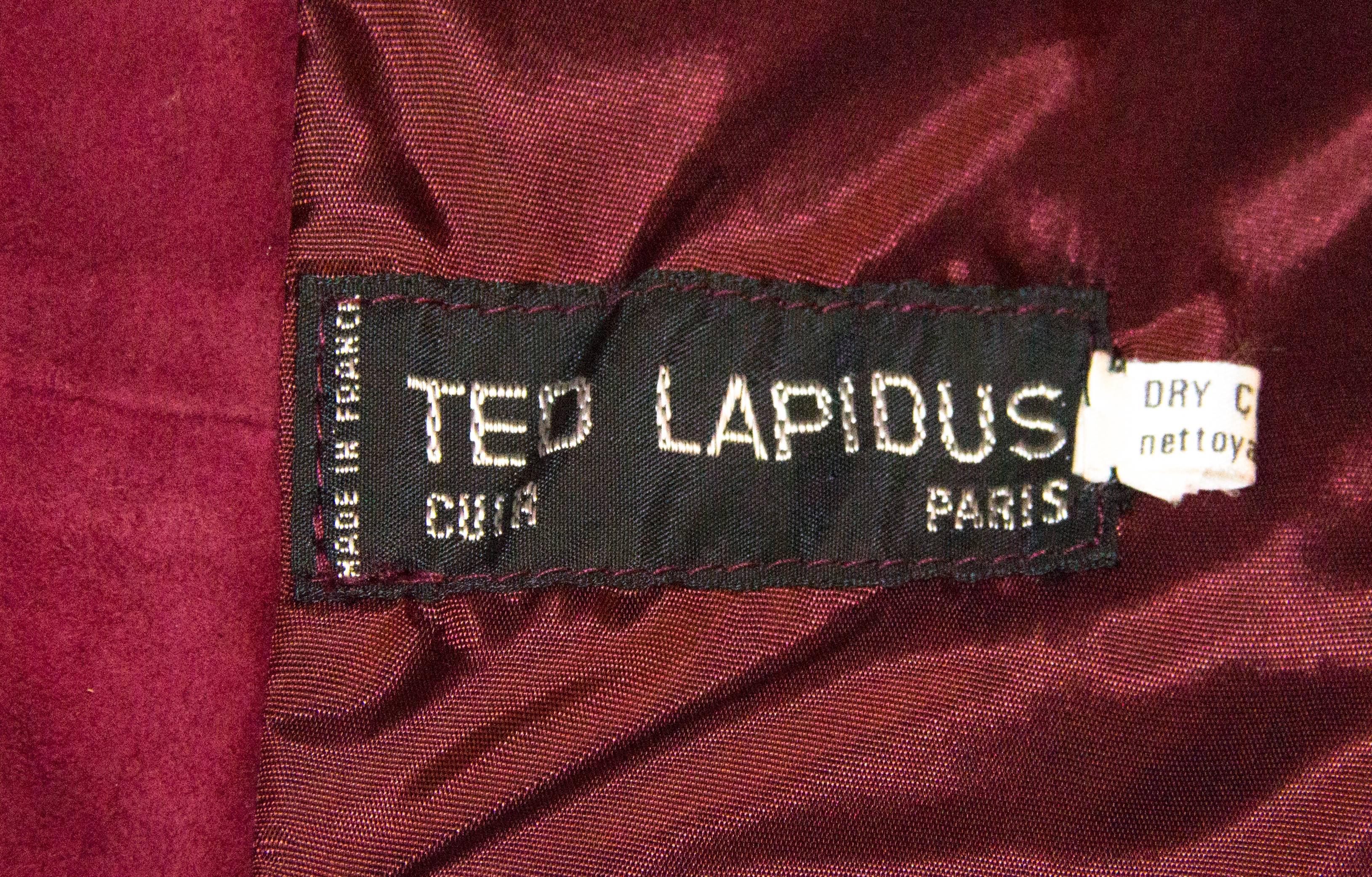 Red 70s Ted Lapidus Burgundy Suede Blazer 