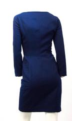 90s Mugler Cobalt Fitted Coat Dress