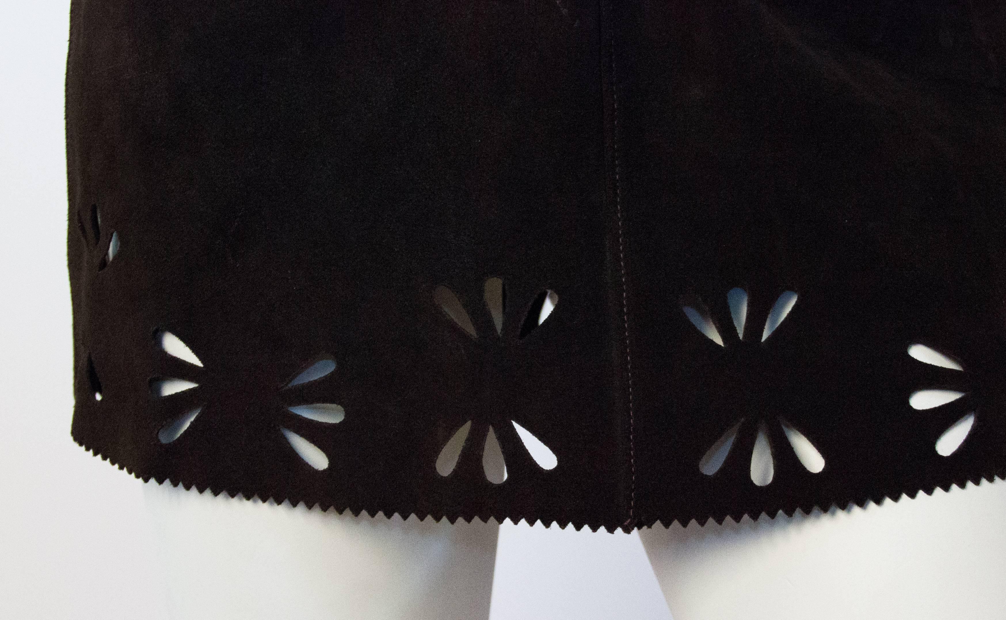 60s suede mini skirt