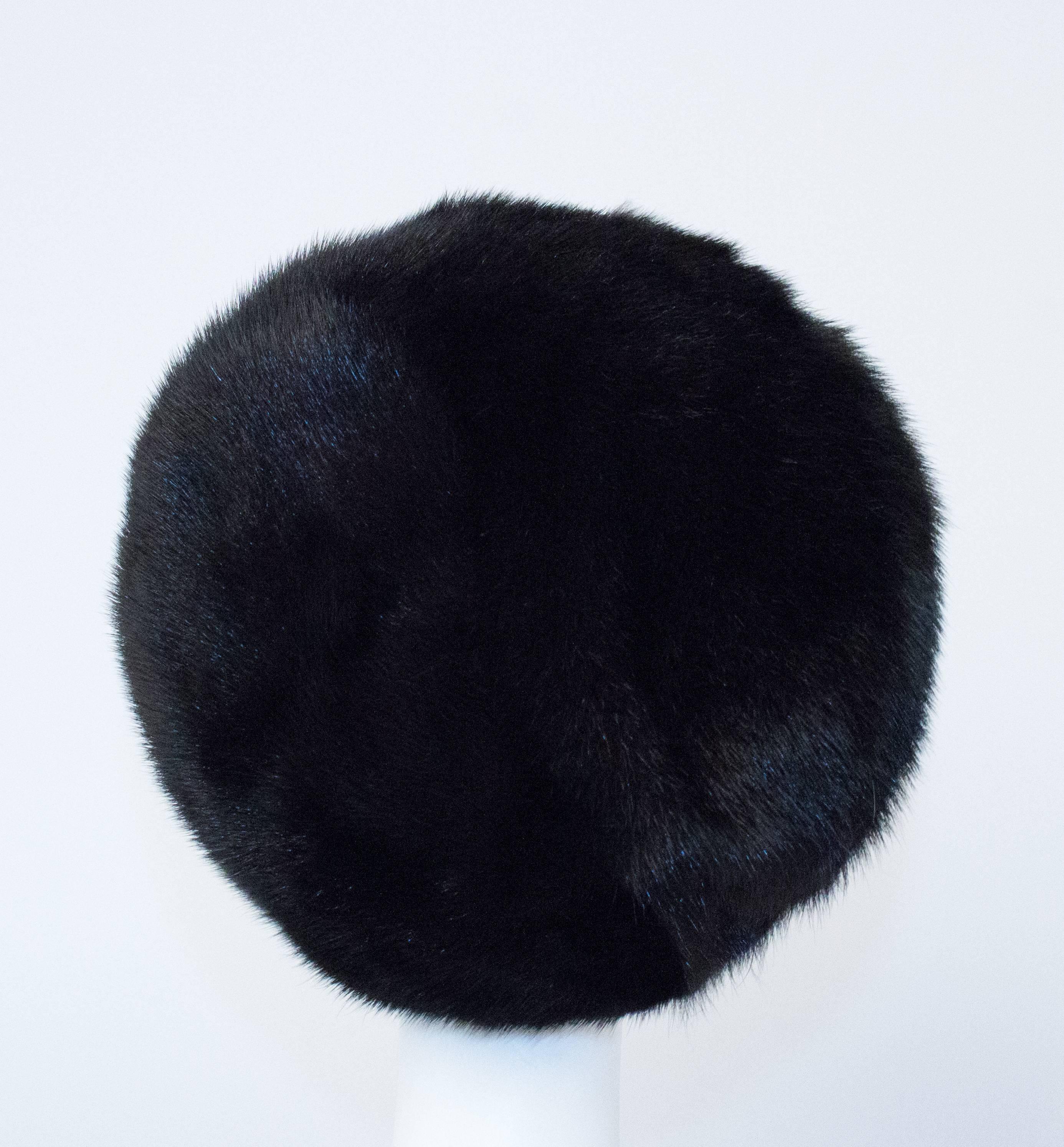 Black 60s Style Ranch Mink Hat 