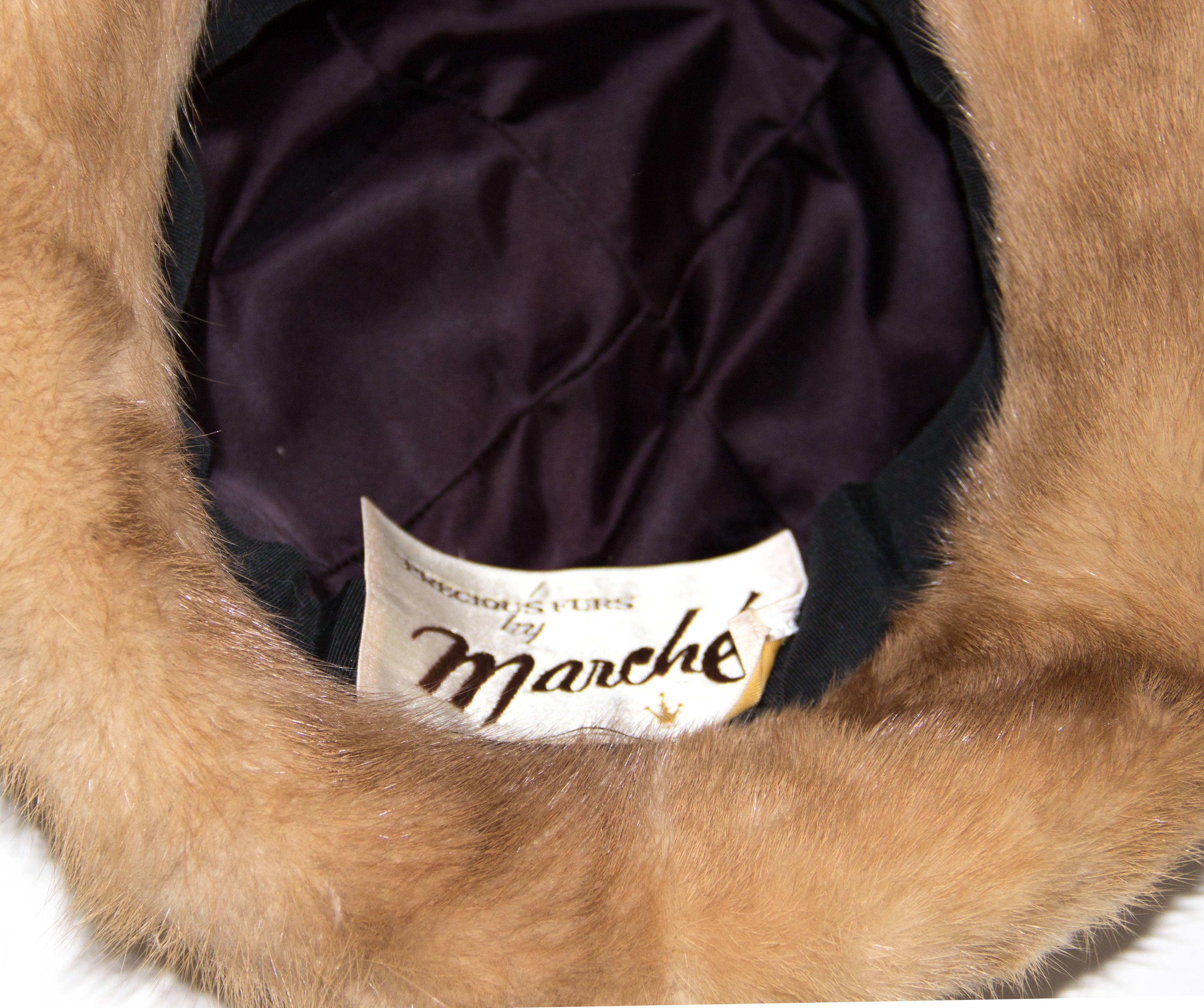 60s Honey Blonde Mink Hat  In Excellent Condition In San Francisco, CA