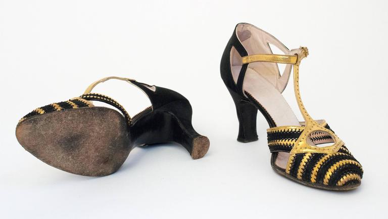 Cute Black Sandals - Gold and Black Sandals - $47.00