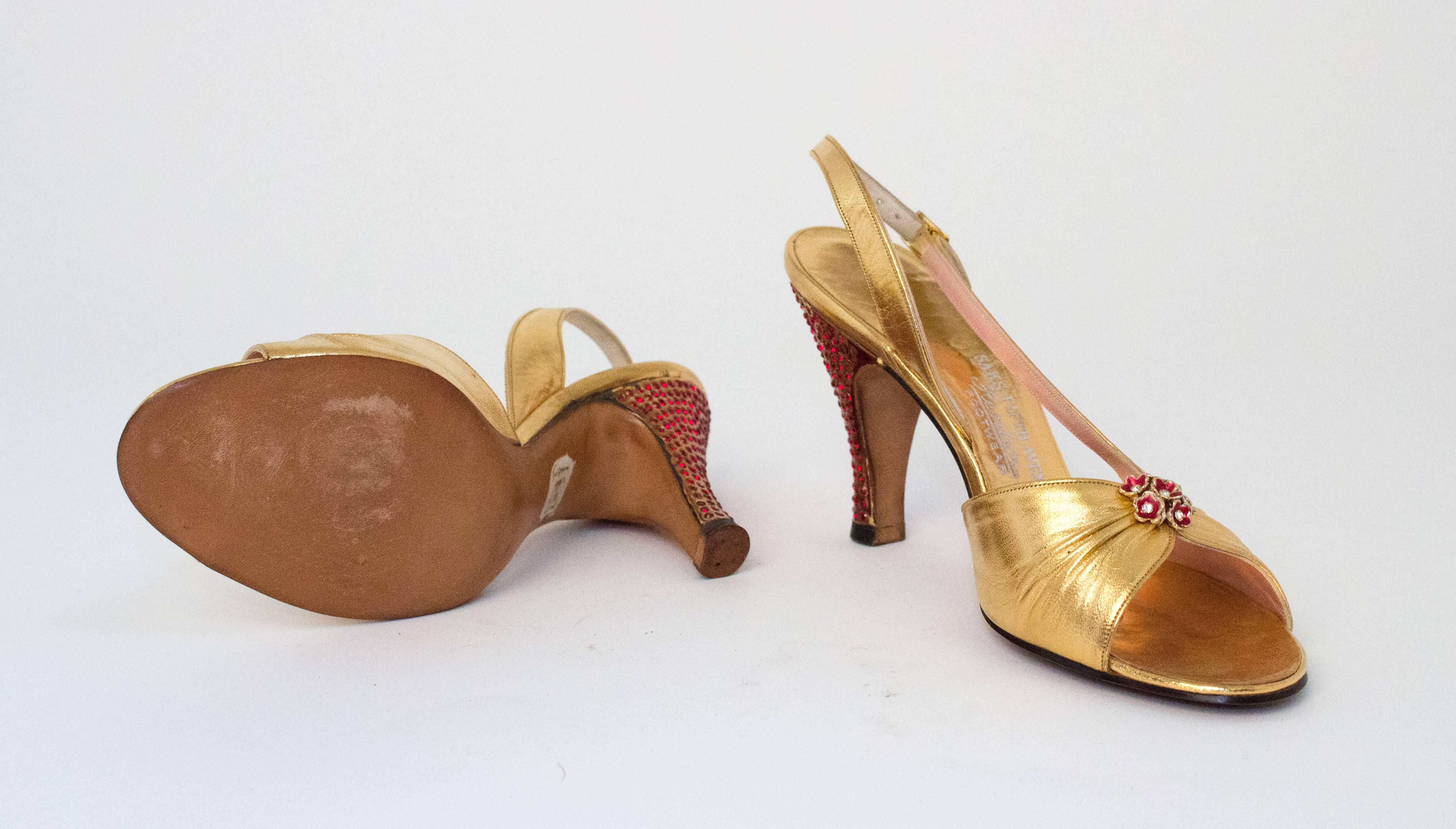 gold heels saks