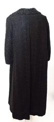 60s Black Crochet Lace Coat with Beaded Collar