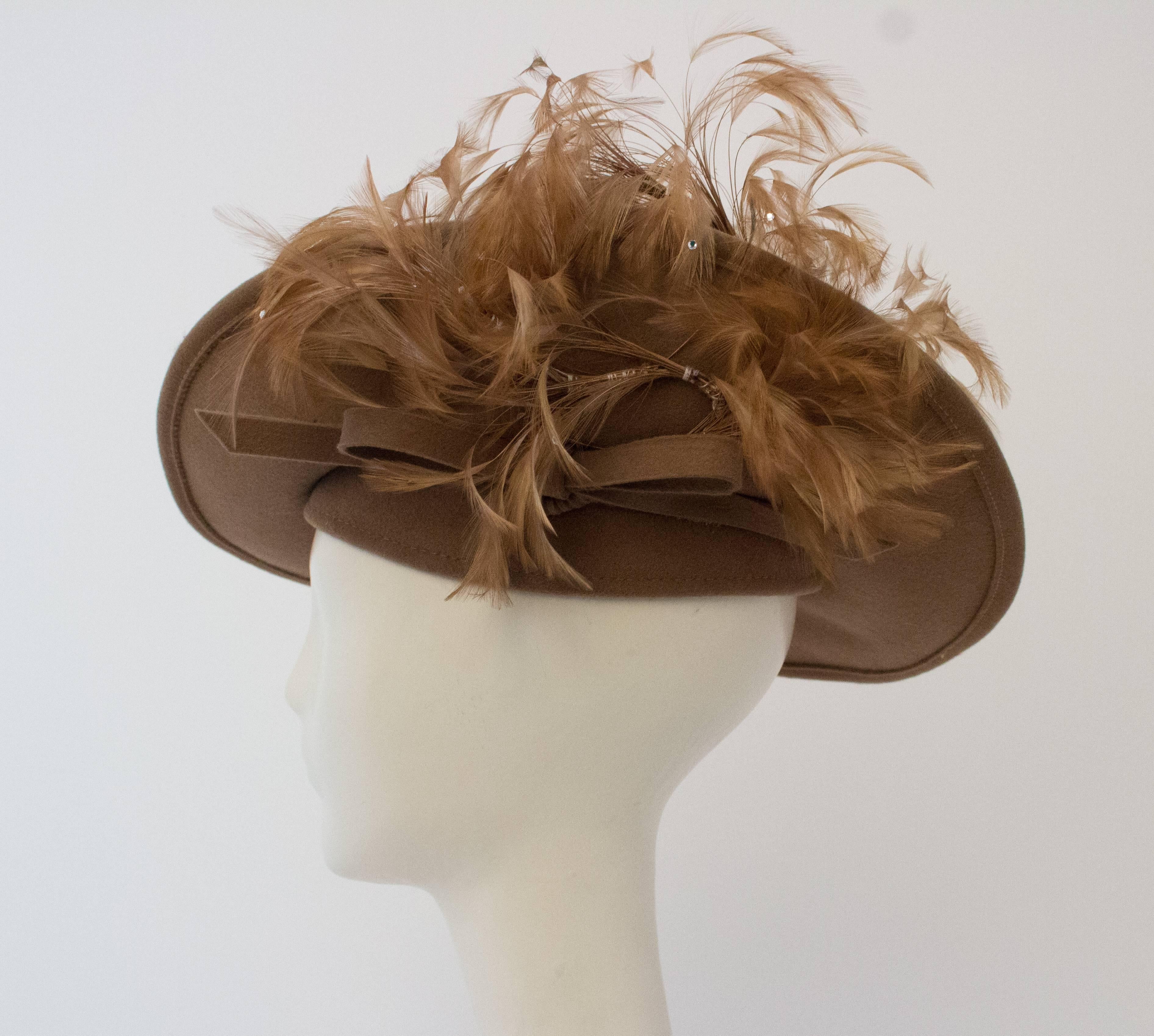 80s Jack McConnell Taupe Hat In Excellent Condition In San Francisco, CA
